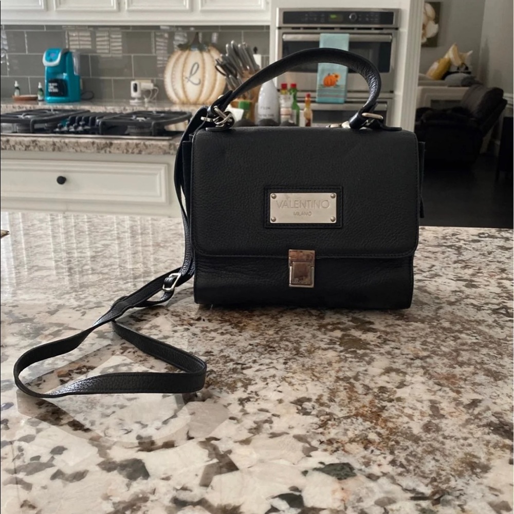 Mario by Valentino black satchel exc.condition. Silver hardware